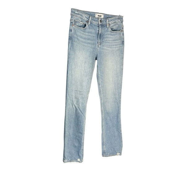 Paige Cindy High Rise Straight Leg Distressed Jeans Sz 26 - Picture 1 of 16